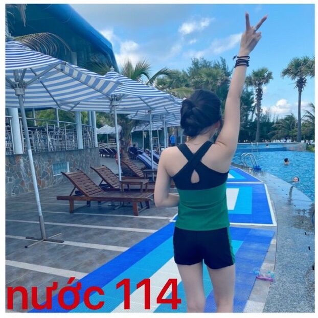 Bộ bơi nữ rời tay ngắn quần đùi 35_65kg