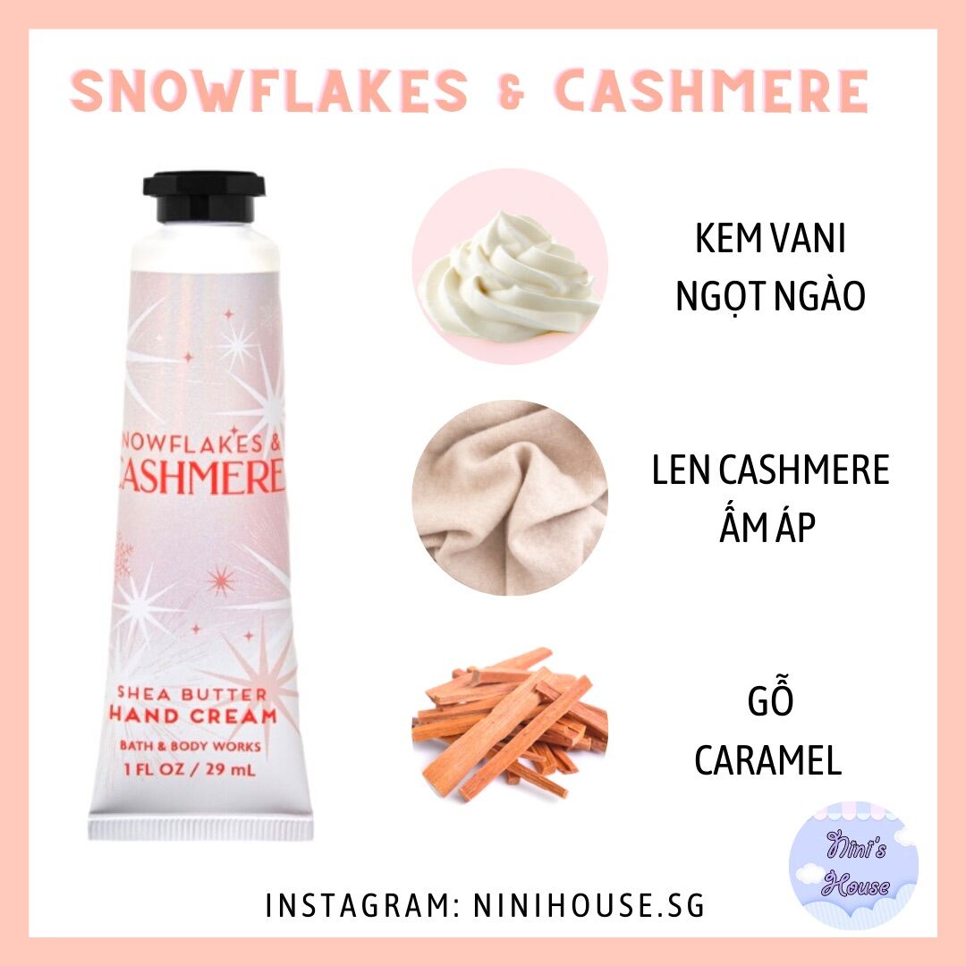 Kem Dưỡng Da Tay Bath And Body Works Mùi Snowflake And Cashmere