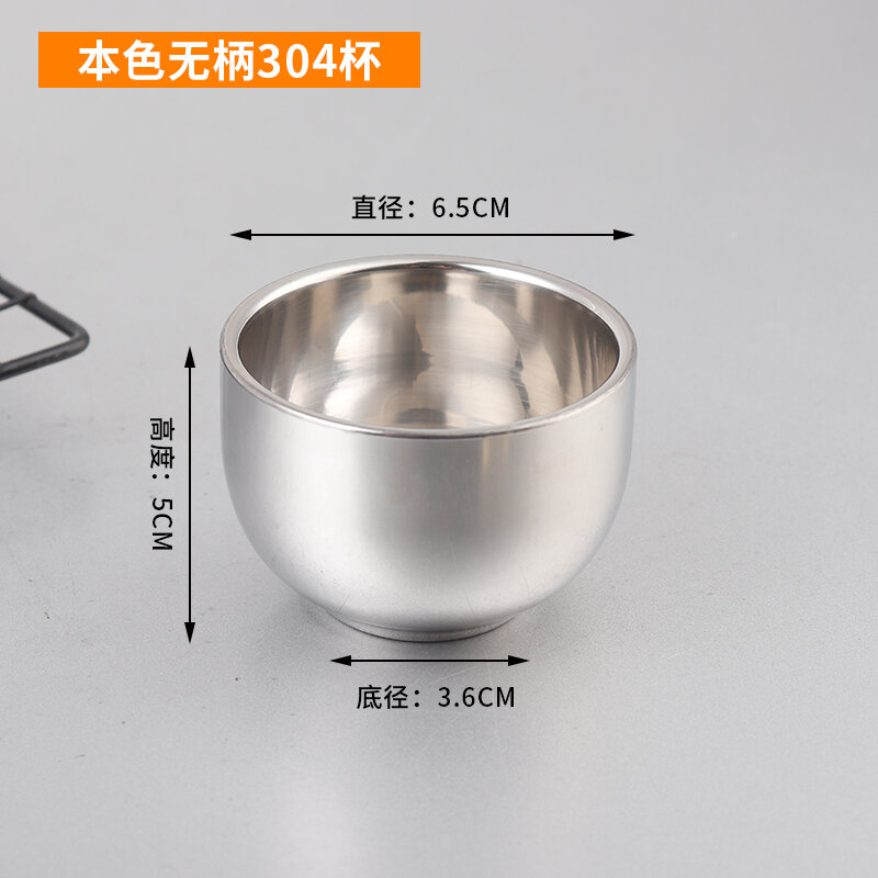 Cốc inox 304 cốc rượu nhỏ 2 cốc trà có tay cầm cốc uống trà cốc uống nước có tay cầm cho trẻ em mini cách nhiệt 2 lớp