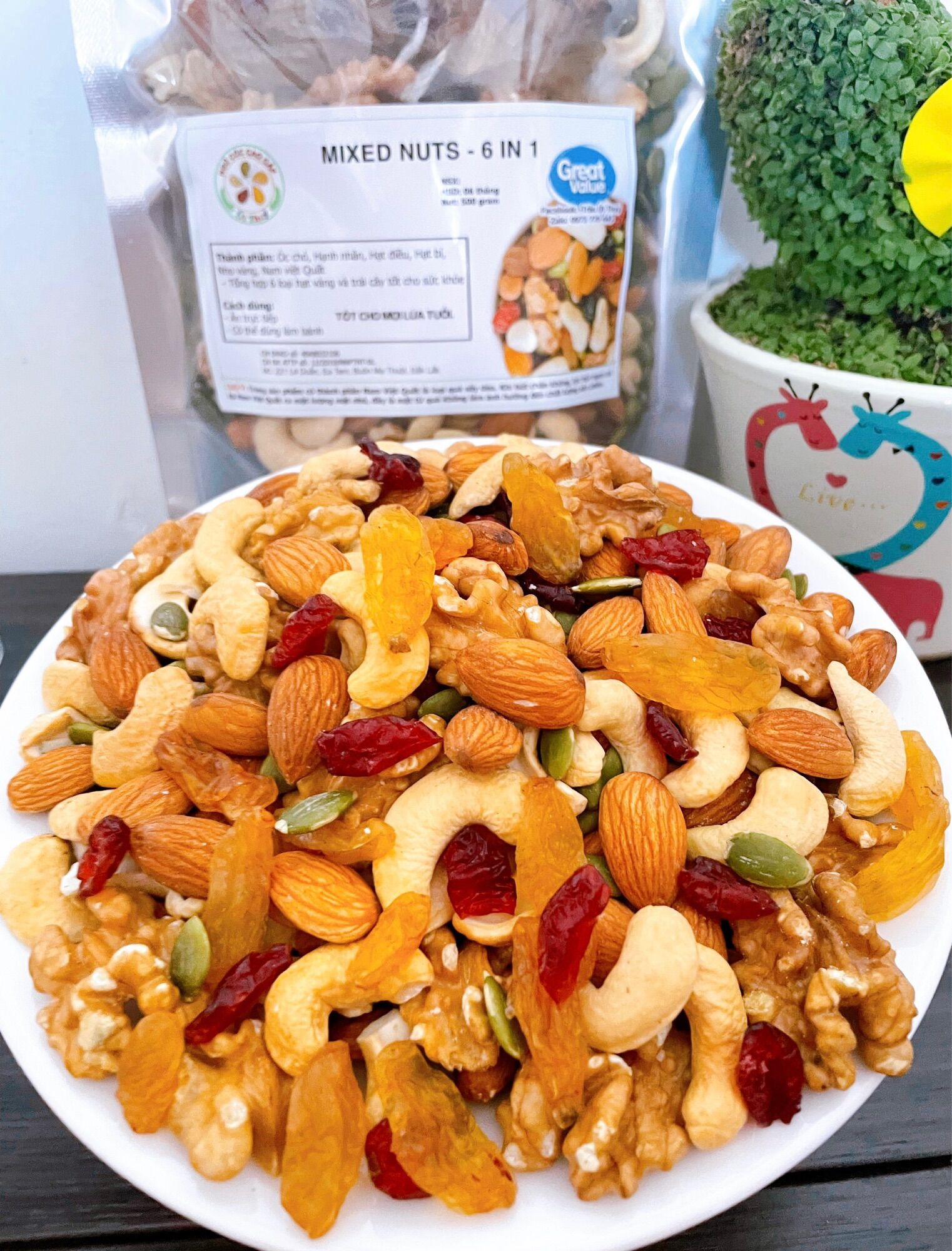 Mix 6 loại hạt và trái cây sấy nguyên vị giảm cân, tăng cân ngucocutthuy203 ngucocutthuy