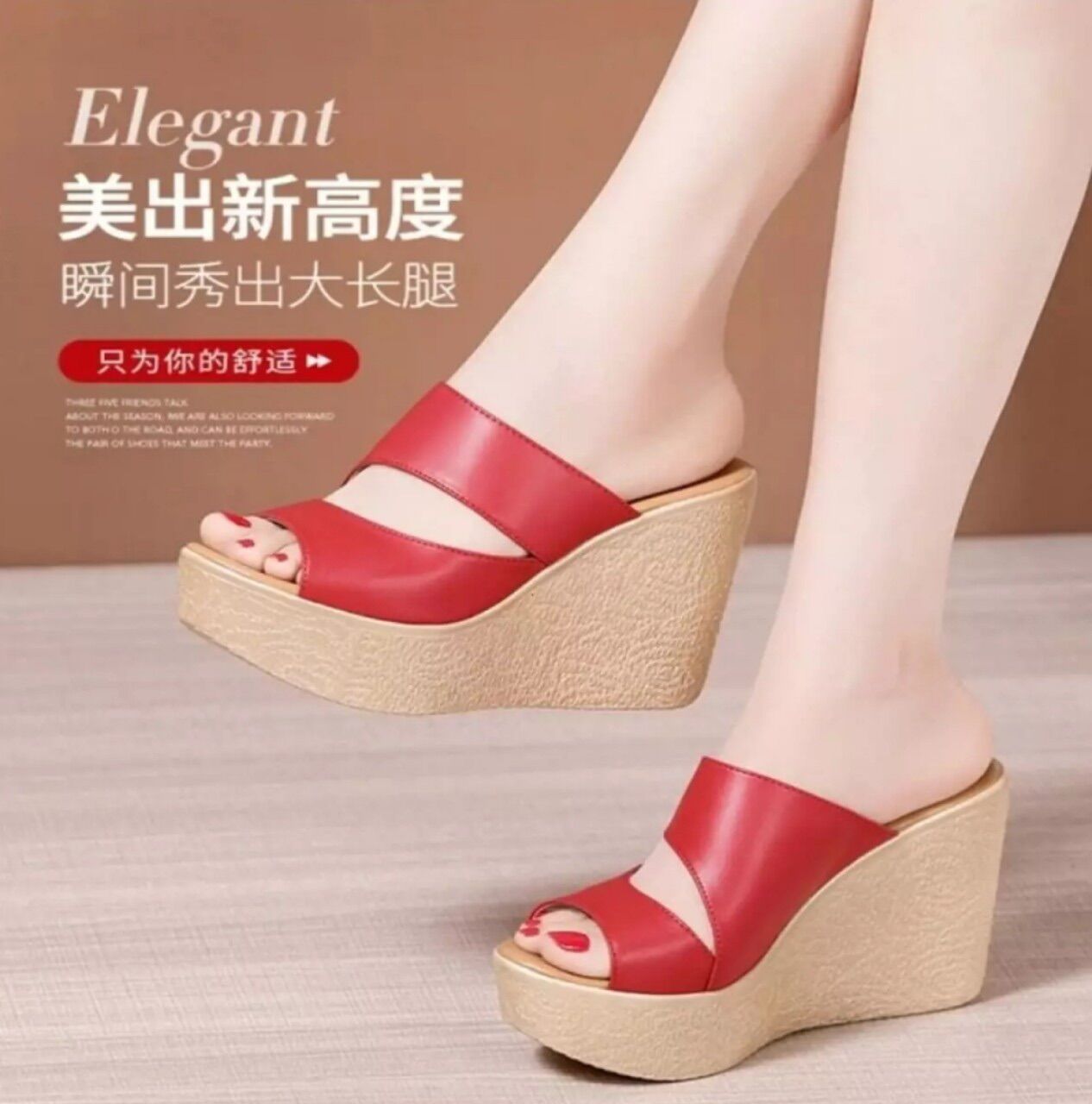 Dép đế xuồng quai khuyết eo cao 10f 4