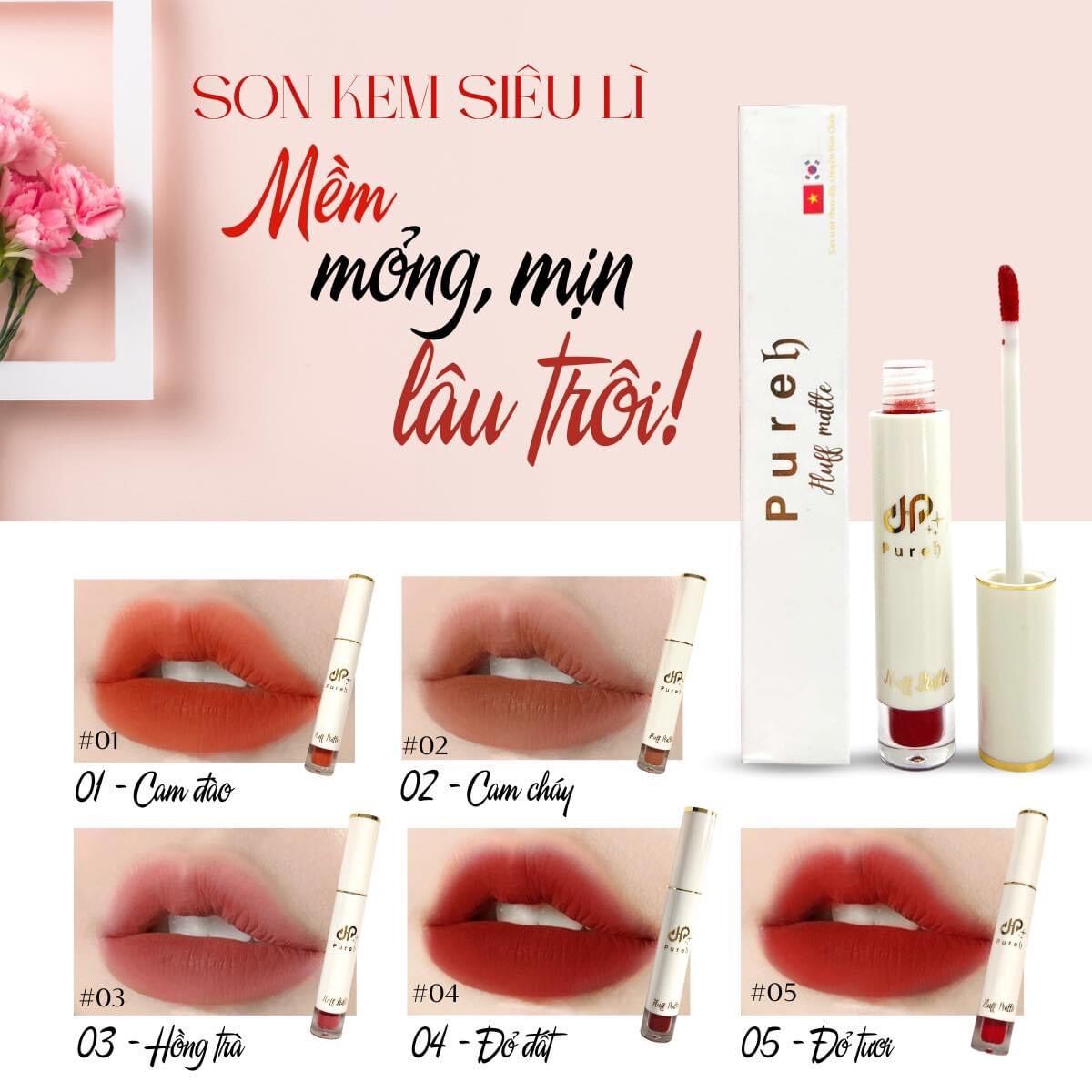 SON KEM NHUNG LÌ CAM ĐÀO- ĐỎ ĐẤT " Cupid box"