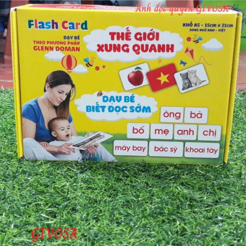 Thẻ học khám phá thế giới xung quanh khổ lớn a5 .
