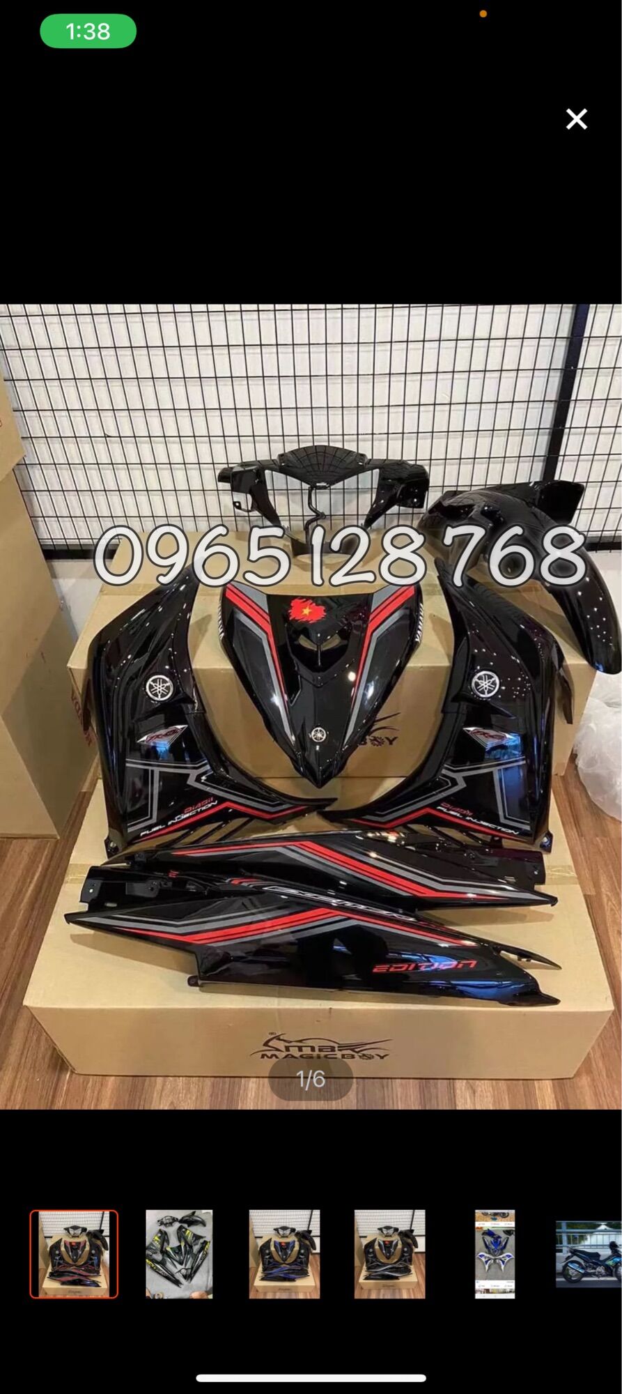 Dàn áo ex 135 đen bóng có tem