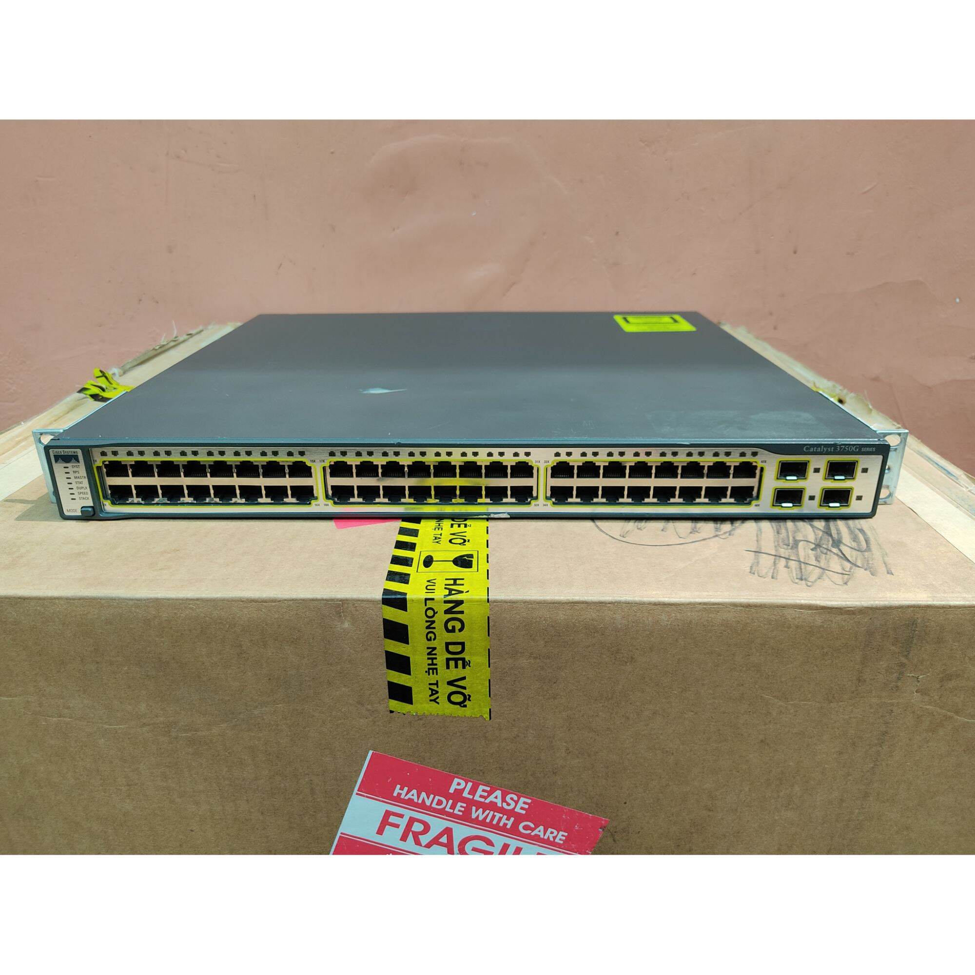 Chuyển Mạch Lớp 3 - Cisco 48 Cổng Gigabit 3750G-48TS - 4 Uplink Quang