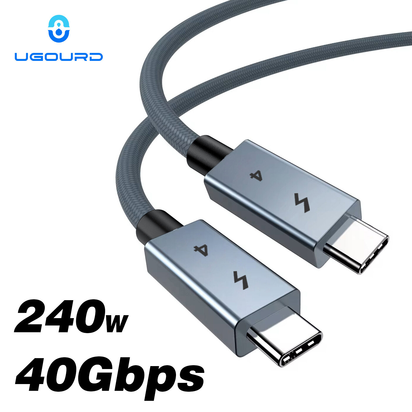 Cáp UGOURD USB C Sang C Thunderbolt 4 40Gbps USB4 240W Dây Đồng Bộ Dữ Liệu Sạc Nhanh Cho MacBook Air