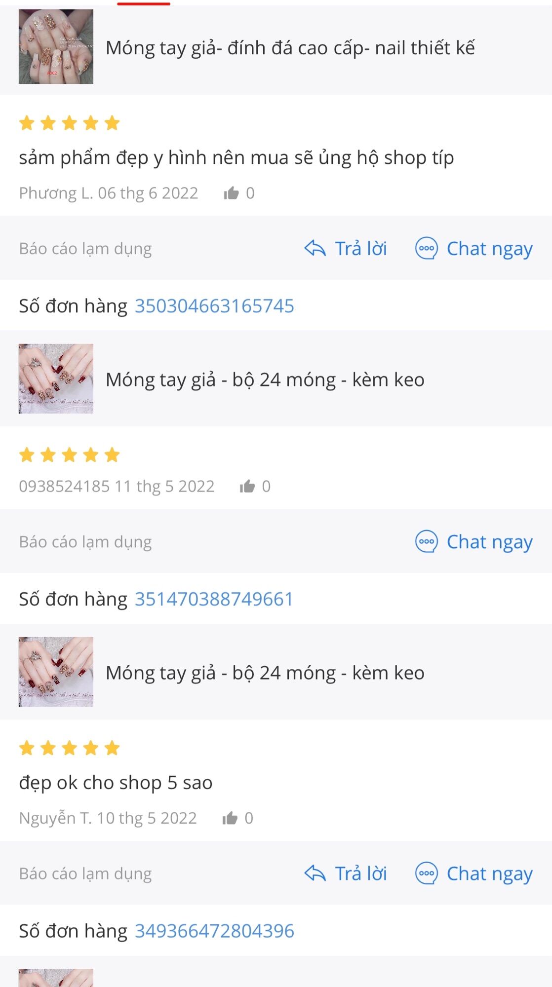 Móng úp chân - Nail box 24 móng sơn gel thủ công đính đá