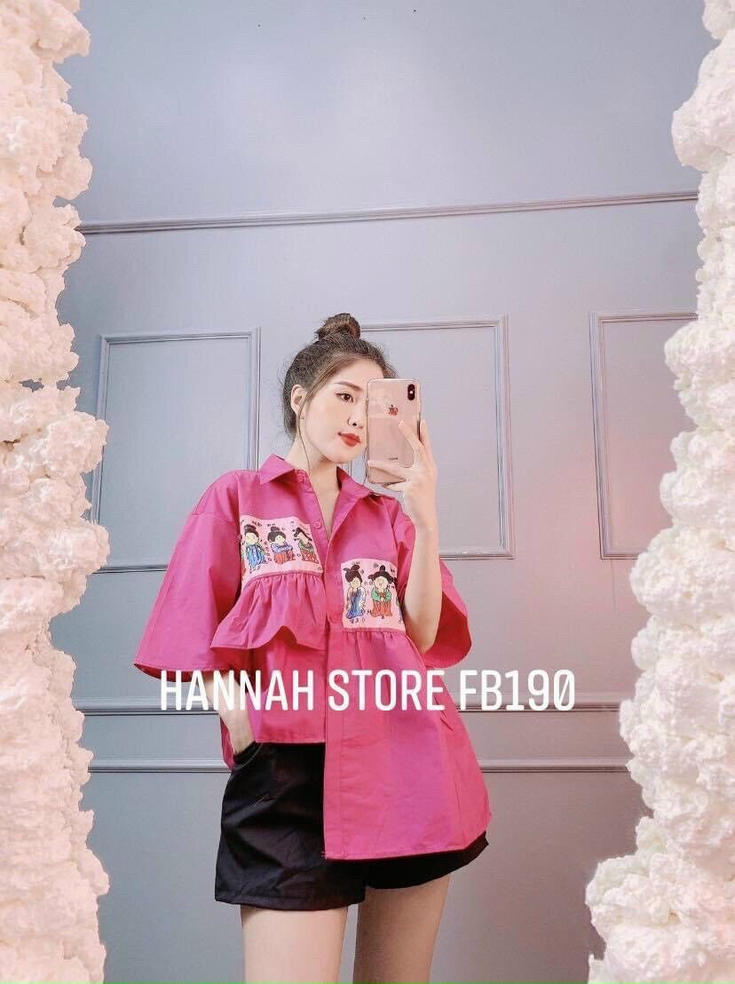 Set bộ đùi áo sơ mi lệch tà phối quần đùi lưng thun