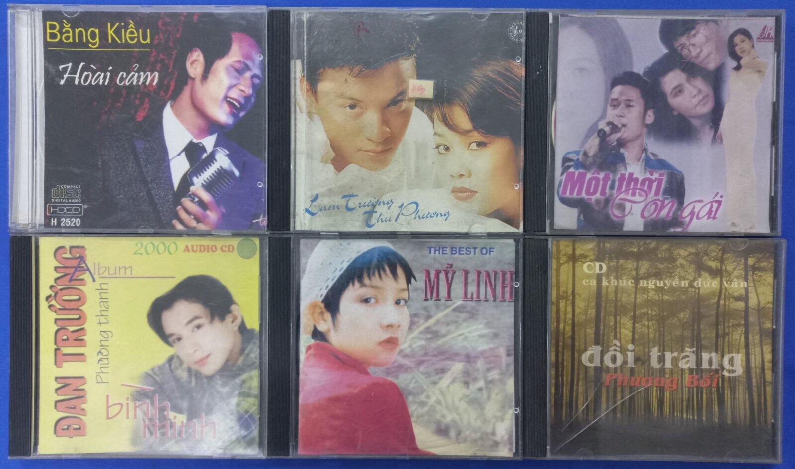 Combo 6 đĩa CD nhạc xưa (đã qua sử dụng) như hình, đĩa còn đẹp, phôi lòng trắng xưa, nghe rất hay.