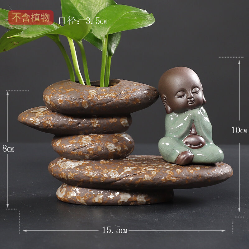 Three Gods of Fortune, Prosperity And Longevity SAMSUNG Decoration Handmade Boutique Can Raise Clay Tea Ornaments Creative Figure Tea Ceremony Tea Set Home Decorations