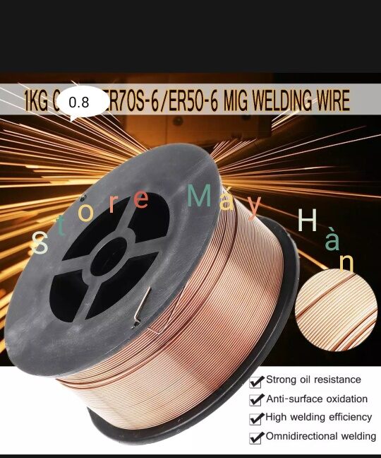 Cuộn dây hàn MIG 1kg Size 0.8 dùng bình khí