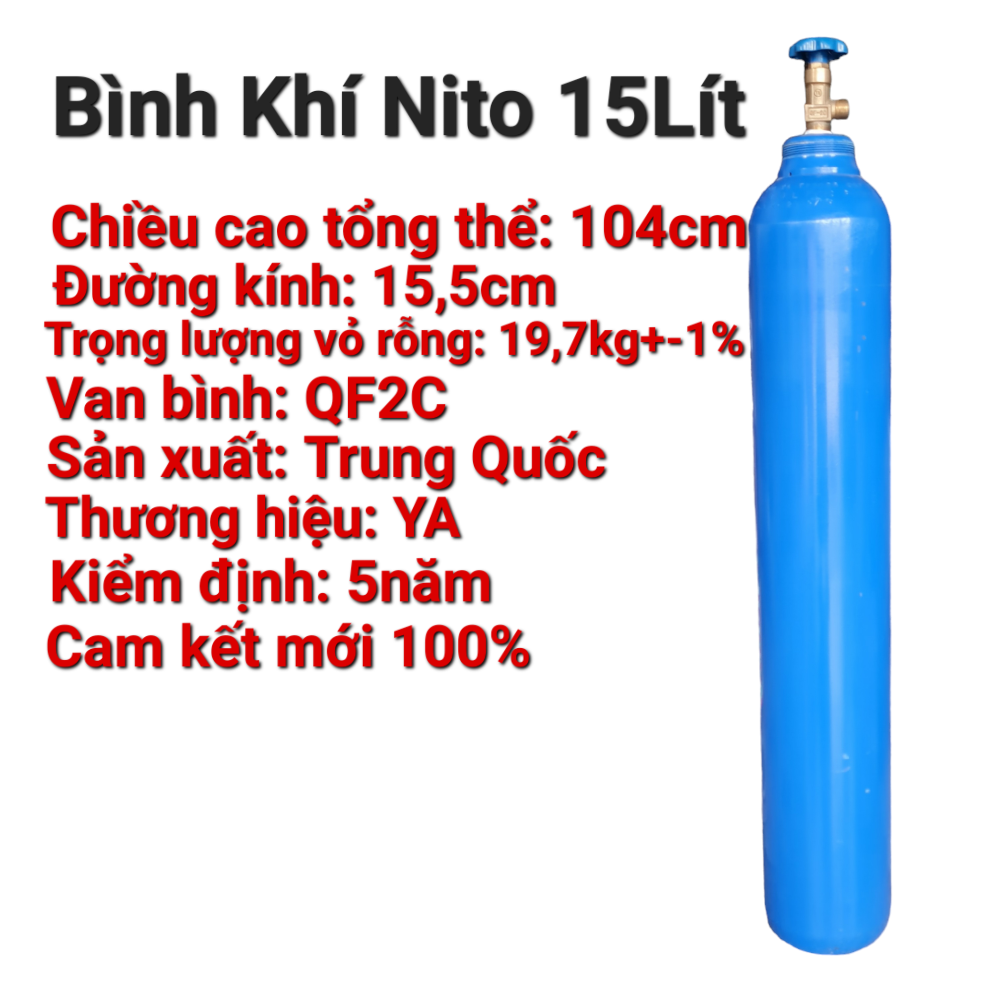 Thử kín đường ống_Làm sạch đường ống_Bình Nito 15Lít