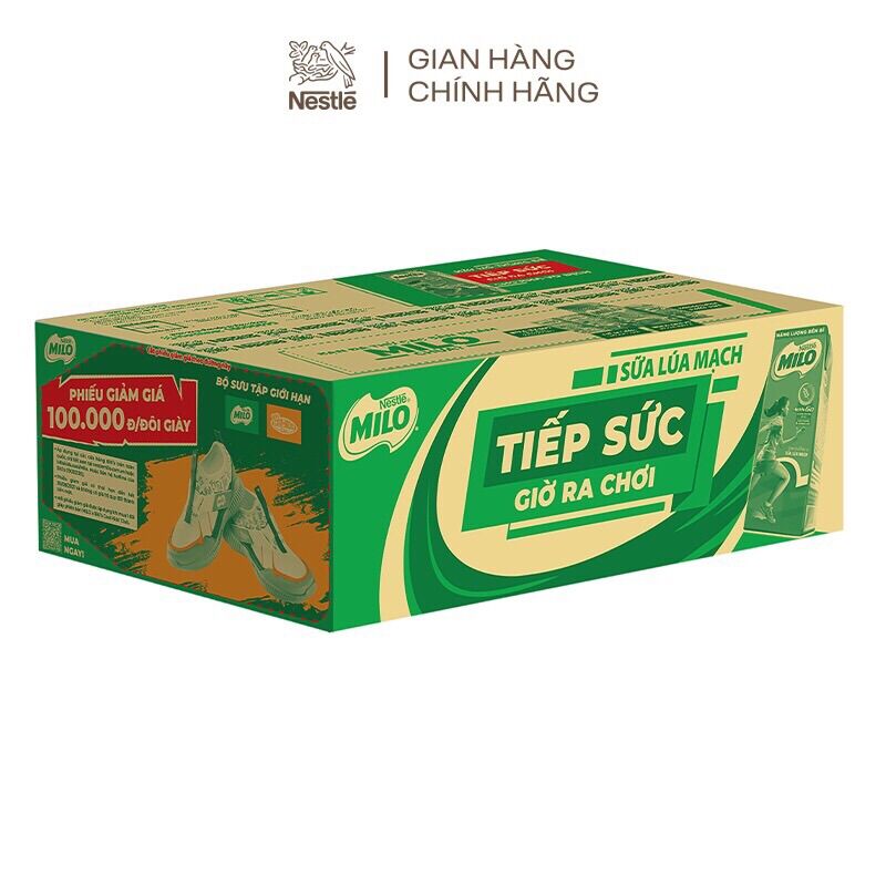 Lốc 4 hộp Thức uống lúa mạch Nestle Milo 180ml