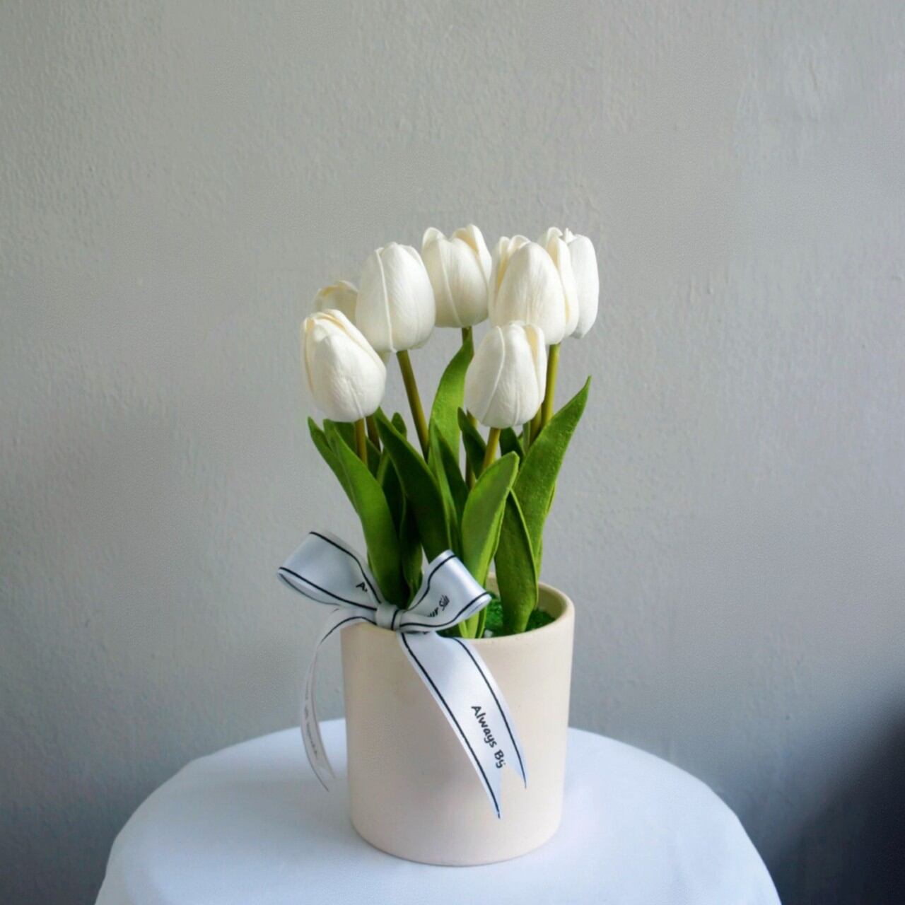 Chậu hoa tulip giả, chậu hoa để bàn, hoa tulip giả, hoa tulip pu