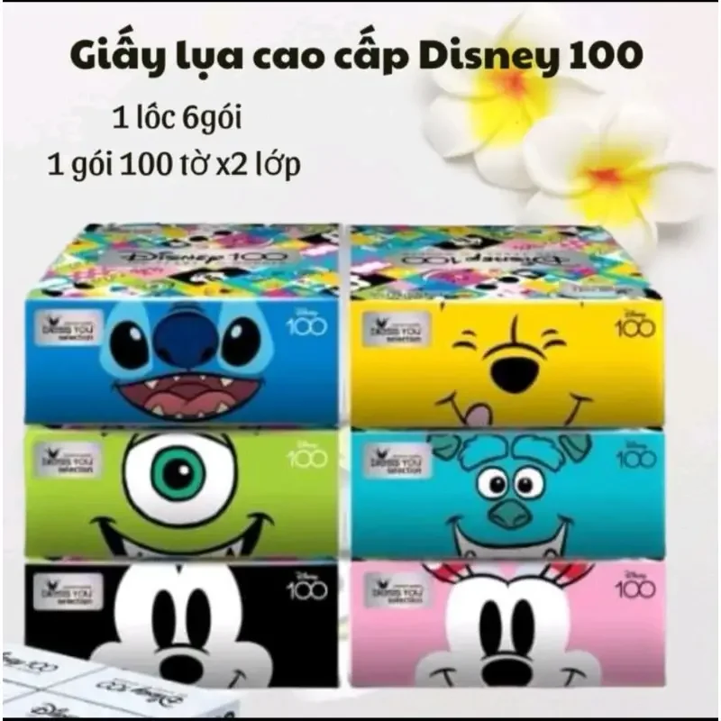 Khăn giấy vuông Popup bỏ túi BlessYou Disney 120 tờ