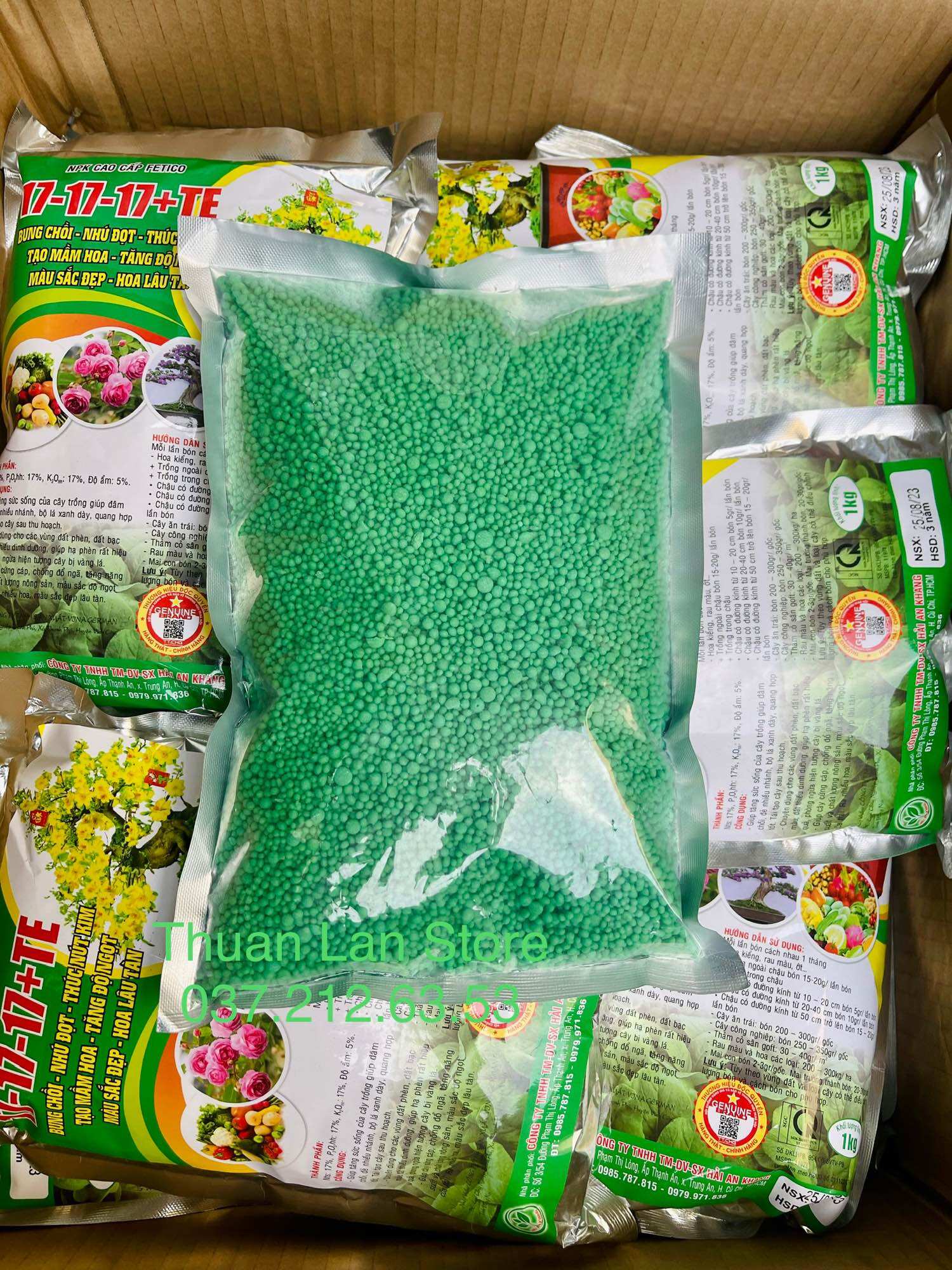 Phân Bón Gốc Cao Cấp NPK 17-17-17+TE gói 1kg