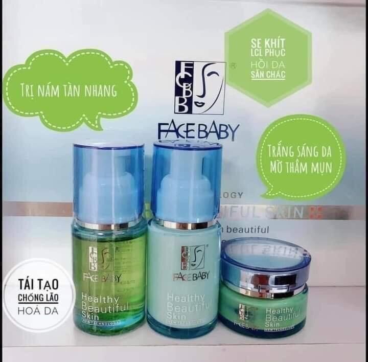 BỘ KEM TÁI SINH PHỤC HỒI TRẮNG DA NÁM FACE BABY XANH