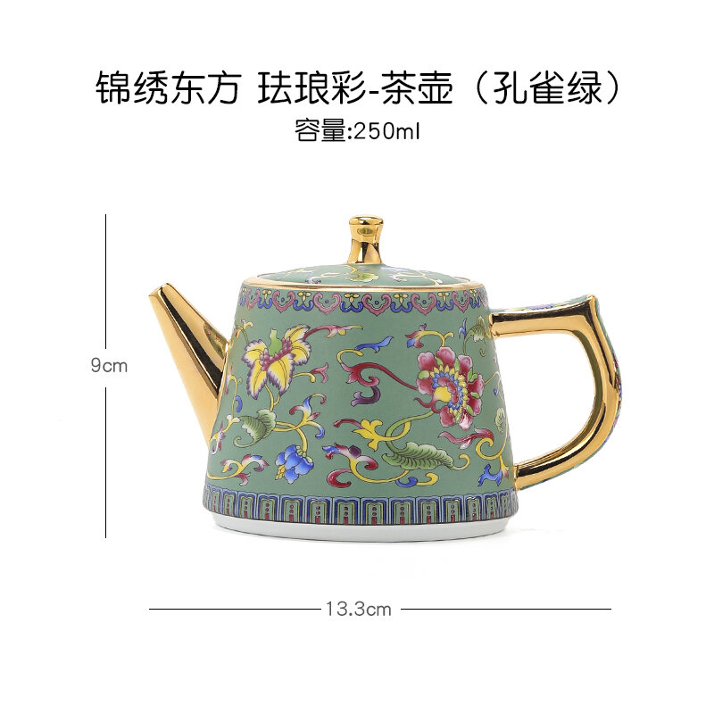 Bình trà gốm sứ dung tích lớn đơn hộ gia đình men lọc pha ấm trà phong cách trung hoa đơn giản tay cầm trà pha nồi