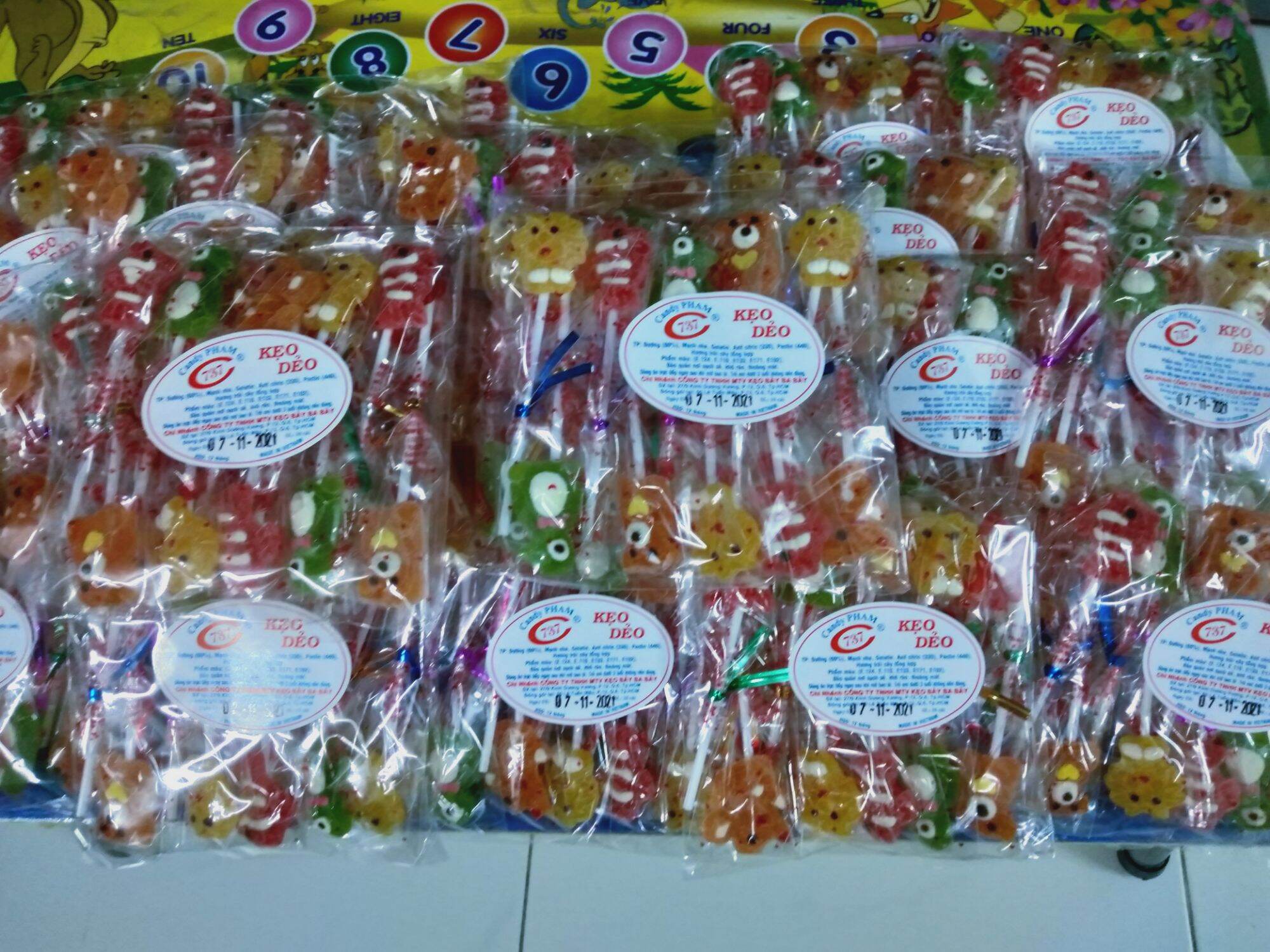 Combo 5 bịch kẹo dẻo Candy pham, hình con thú [1 bịch 10 cây kẹo dẻo]