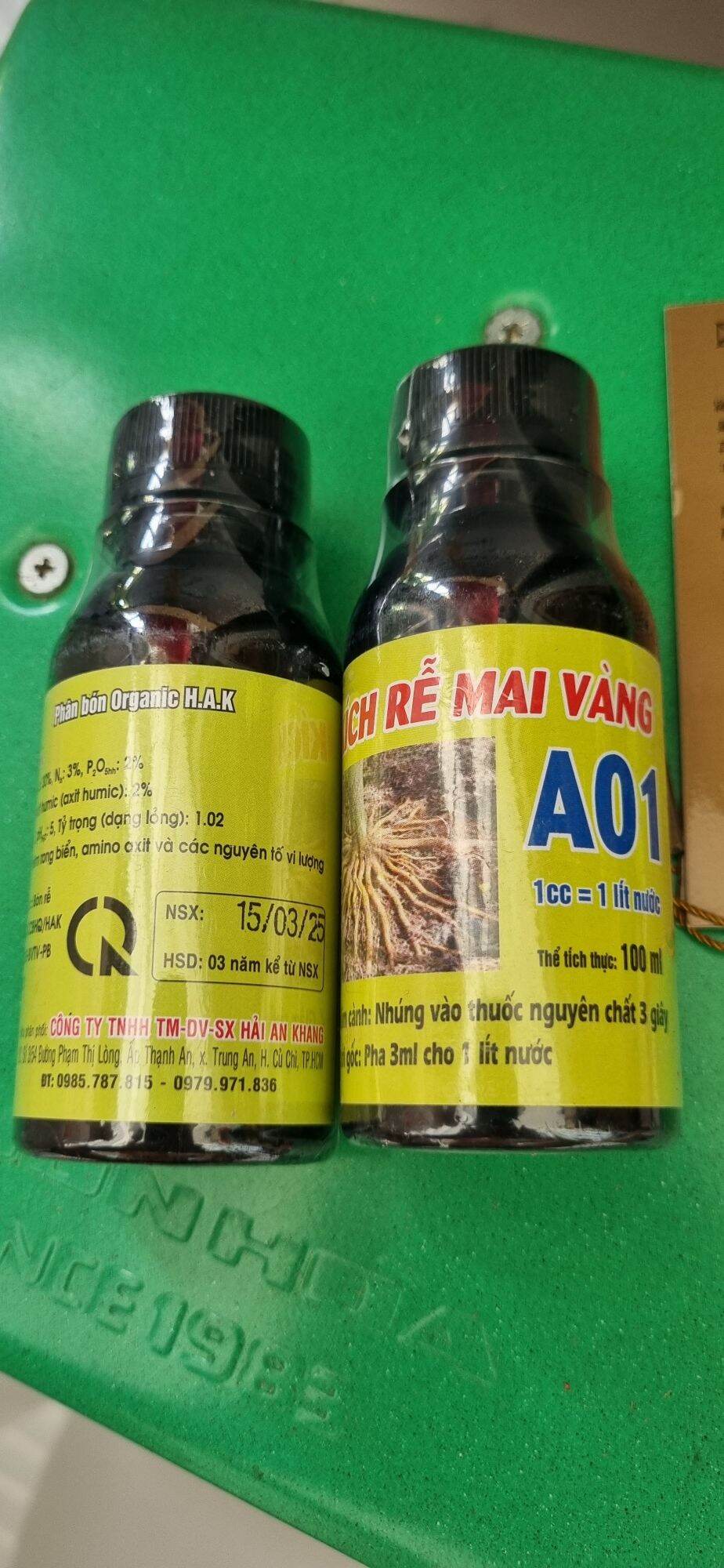  SET 5 LỌ phân bón lá KÍCH Rễ mai vàng A01 hủ 100cc tặng kèm 2 gói thuốc bọ trĩ 