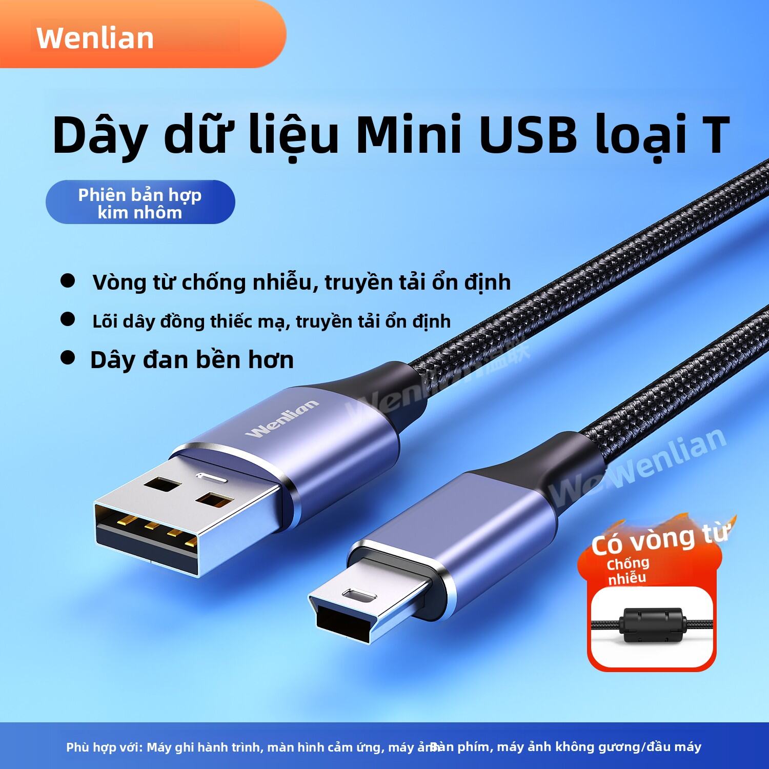 Cáp USB Mini T-Shape 5M 8M Đa Năng Cho PLC Mitsubishi Q Series Programming Cable Download Line Touch