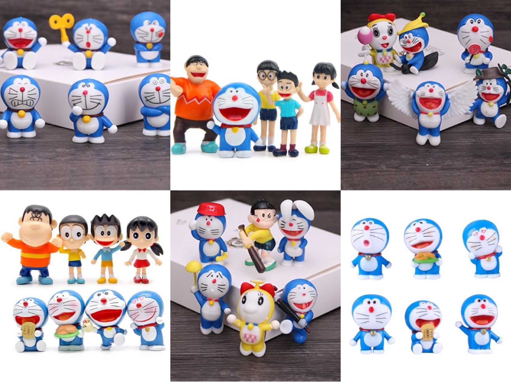 Tổng hợp các set mô hình doraemon - doremon - chaien - xuka - nobita - xeko - doremi