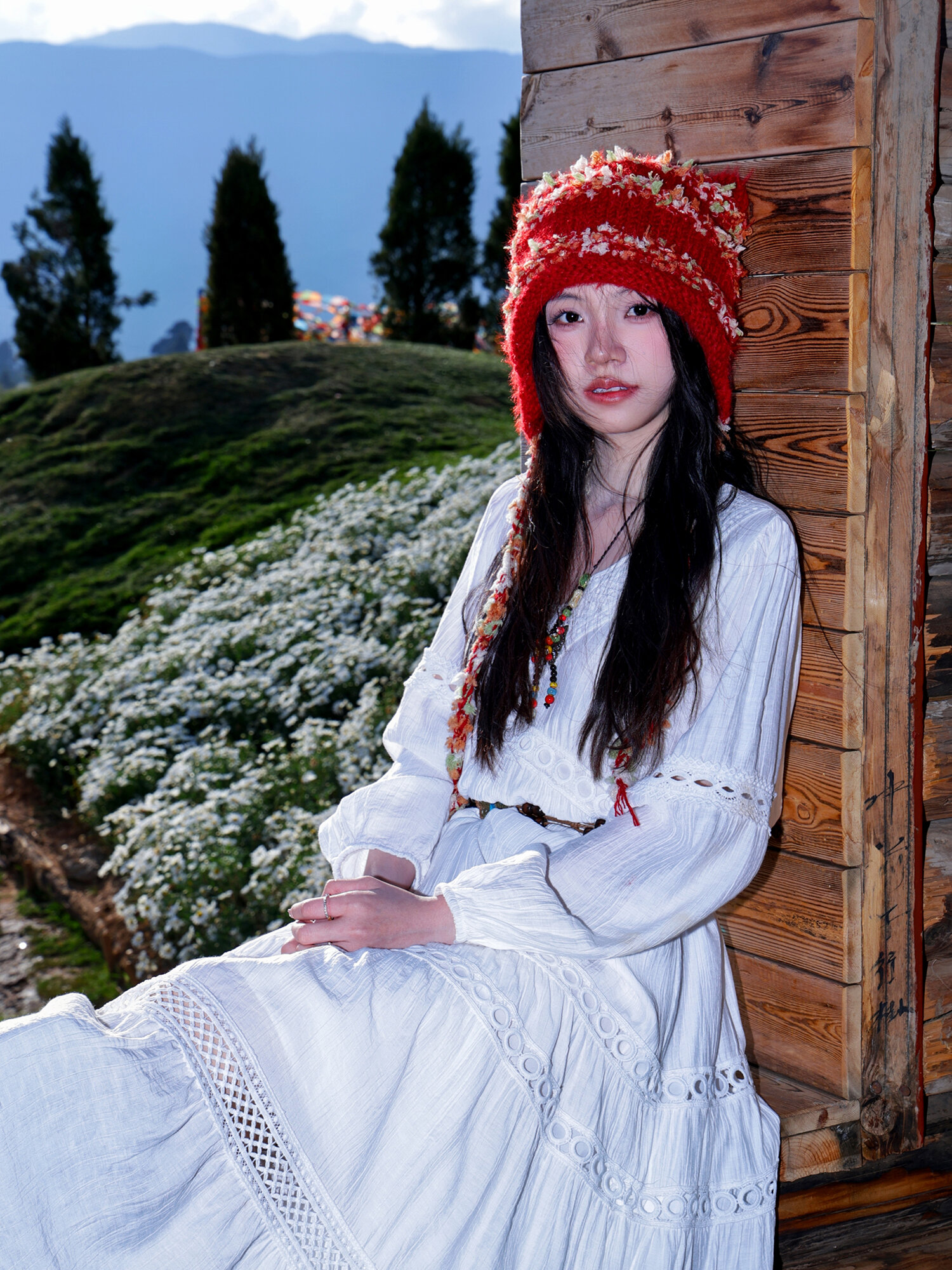 Đầm Dài Thoáng Mát Elegance Màu Trắng Phong Cách Bohemian