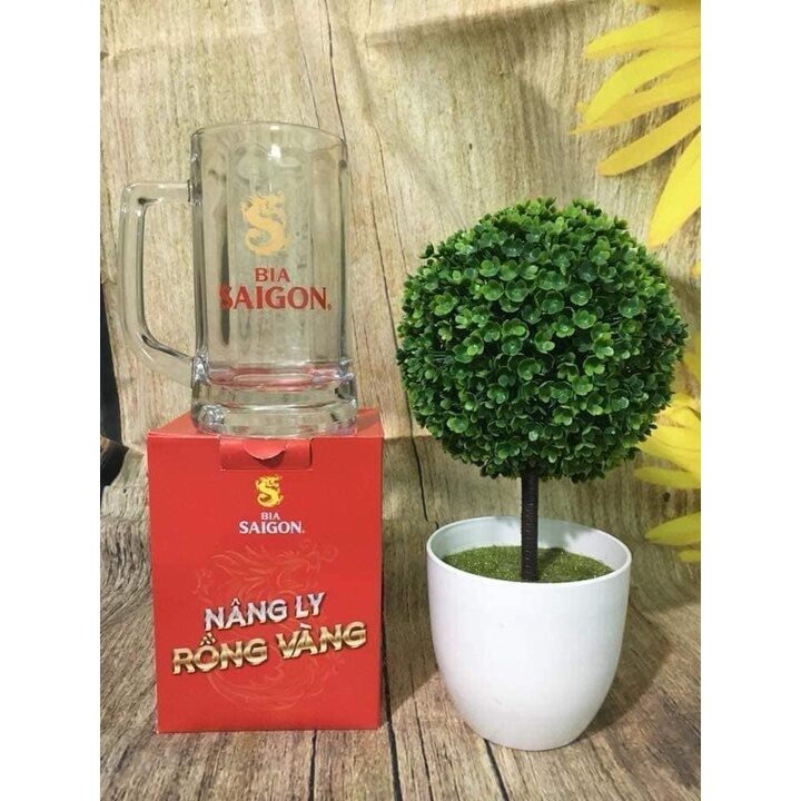 Cốc uống bia Sài Gòn thủy tinh