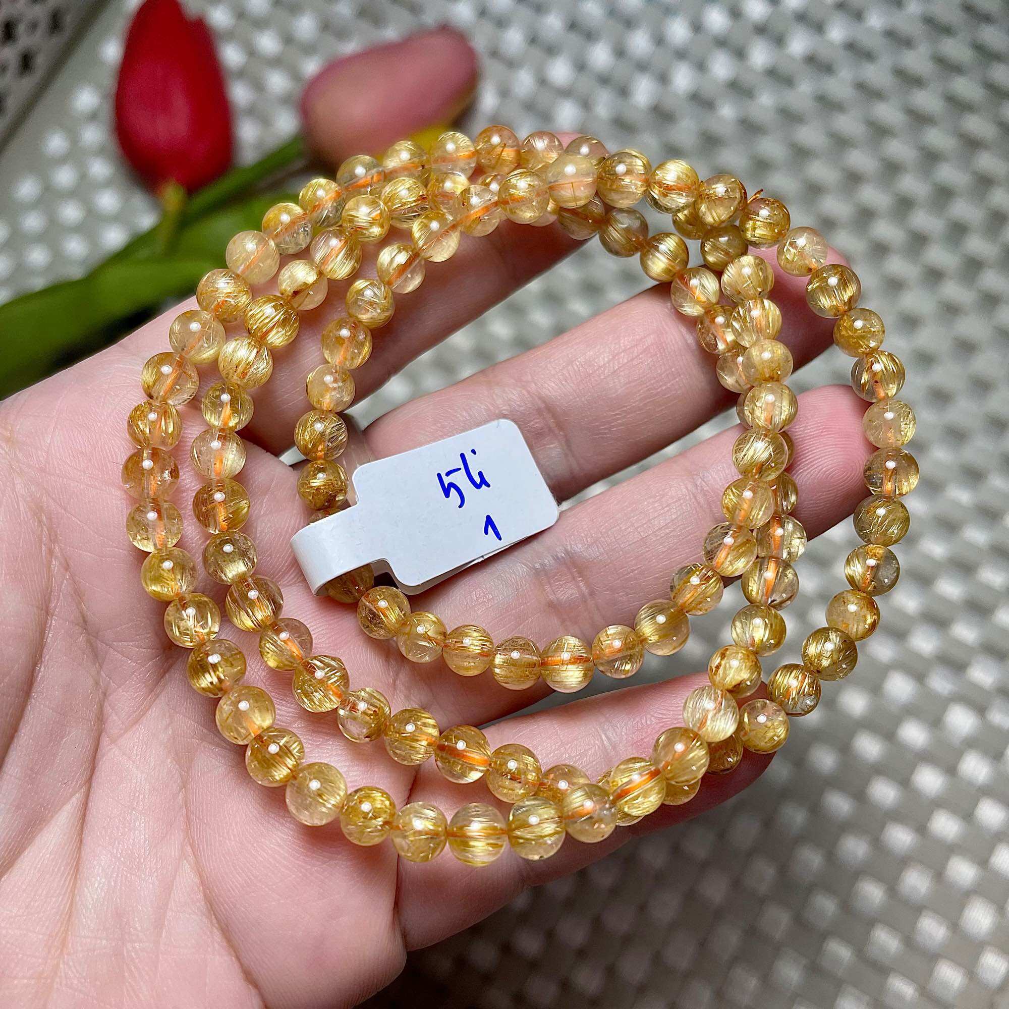 Vòng tay tóc vàng VIP đẹp quấn 3