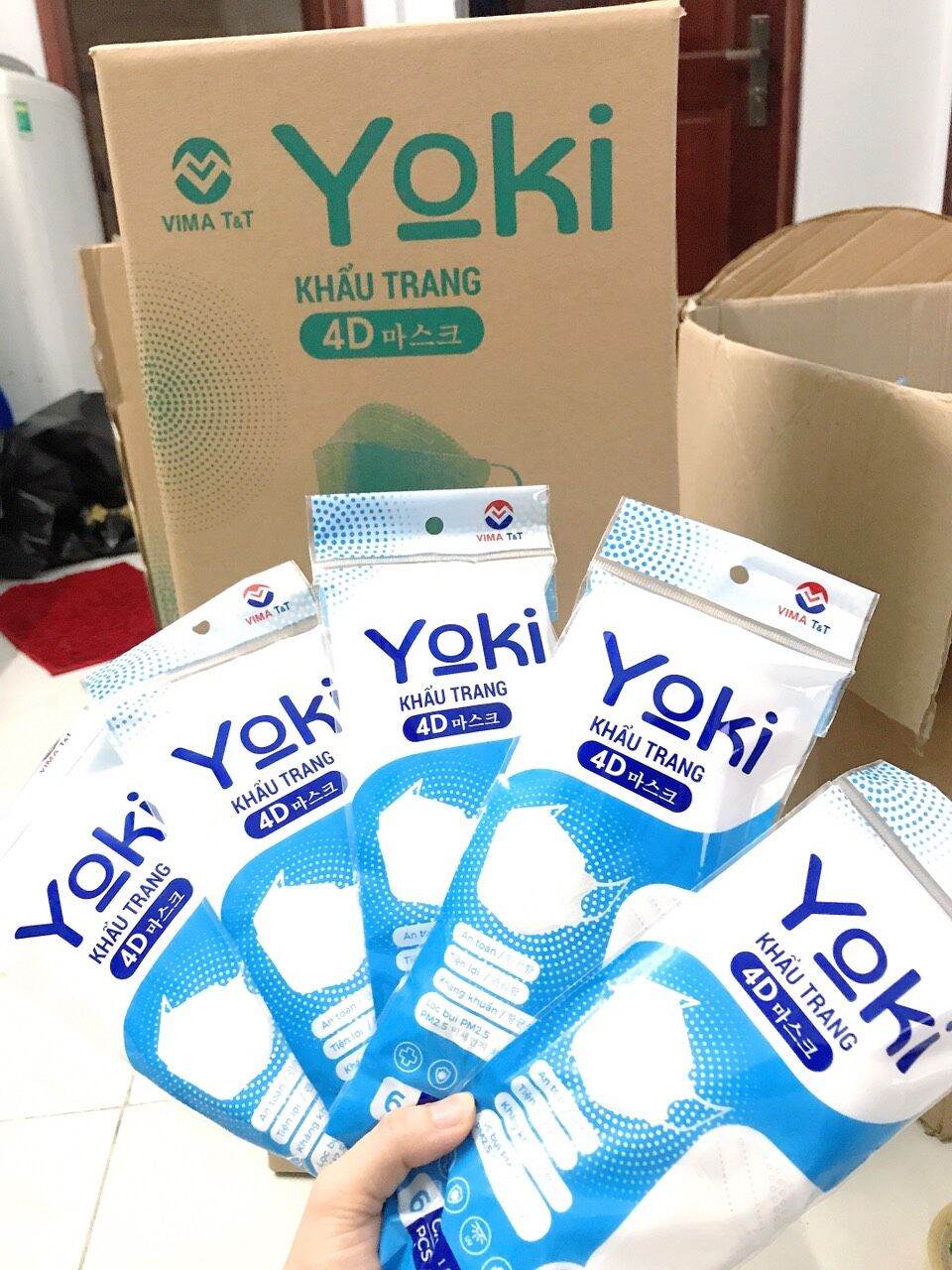 [HCM]Khẩu trang Yoki bịch 6cái màu xanh