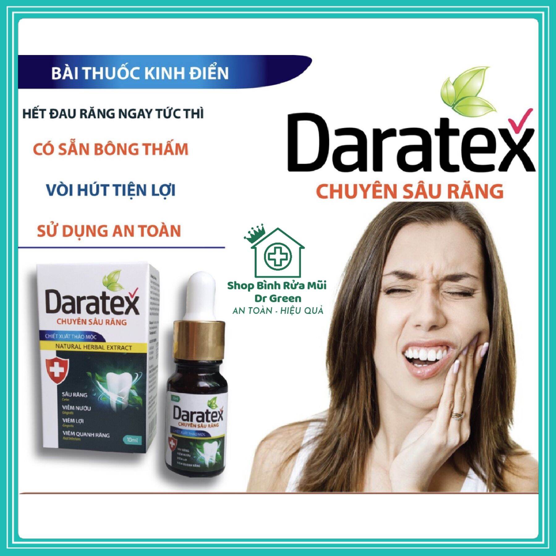 Dung Dịch Chấm Sâu Răng Daratex Tác Dụng Nhanh Tại Vị Trí Đau Sâu Răng Lọ 10Ml