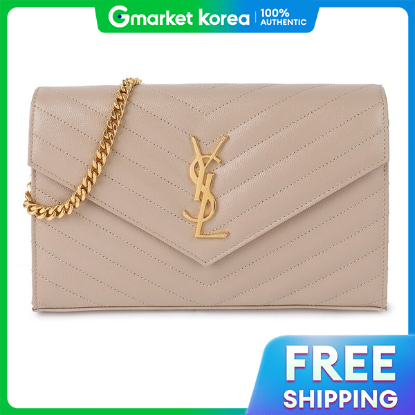 Saint Laurent | Luxury Saint Laurent Grain De Poudre Classic Chain Wallet 377828 Bow01 2721 Giá 45,528,000 Đồng*Miễn phí vận chuyển