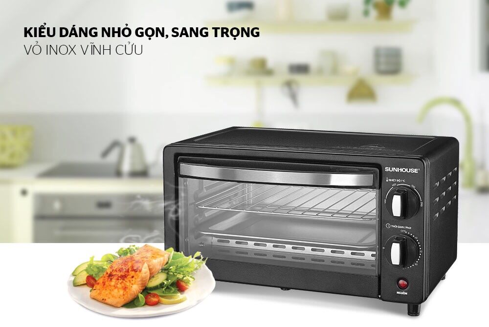 Lò nướng điện đa năng cao cấp Sunhouse SHD4206 10 lít Lò nướng điện mini có hẹn giờ