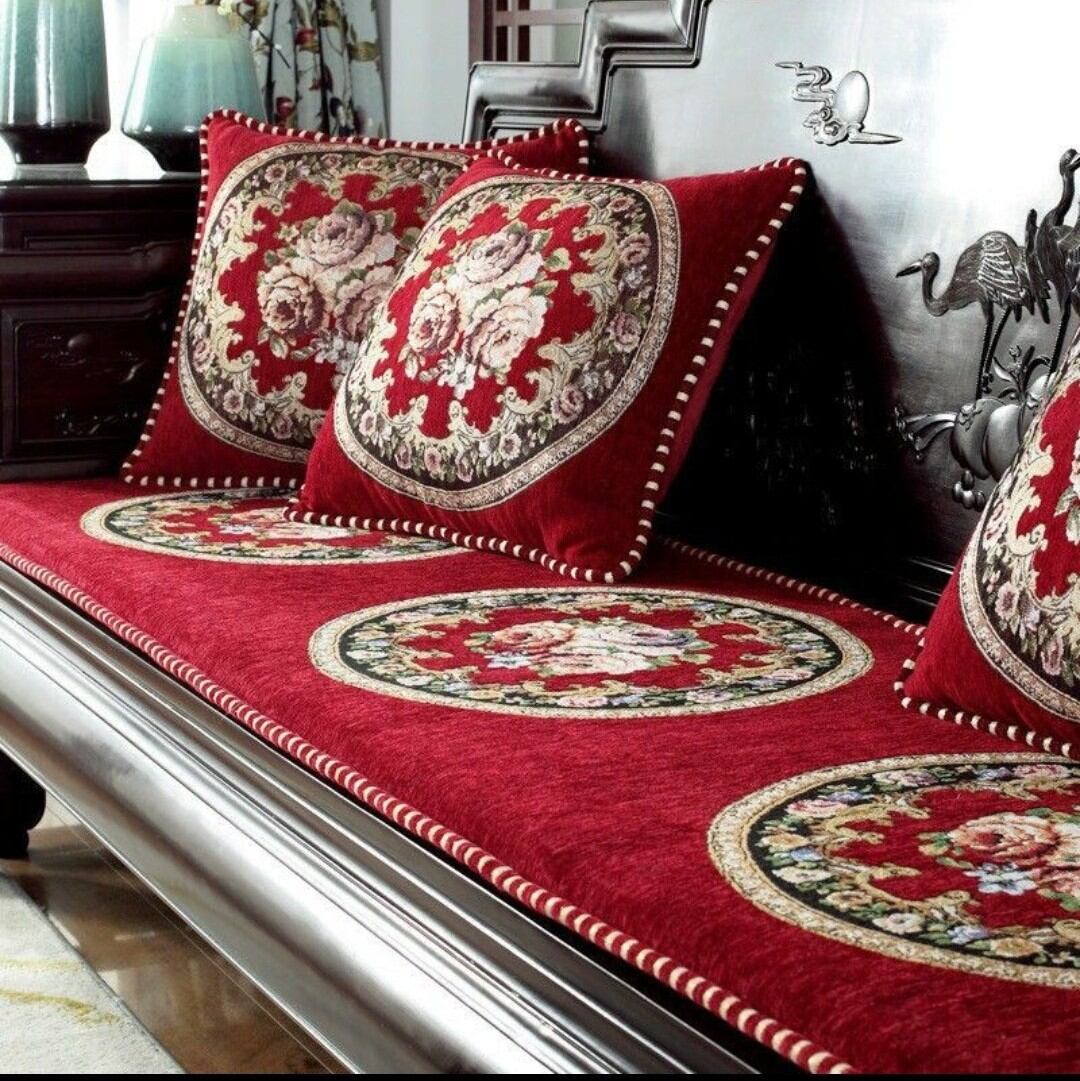 Nệm ghế, mẫu mới thảm ghế sofa loại  1m7 x 55cm (một bộ gồm 1 tấm dài 2 tấm ngắn)