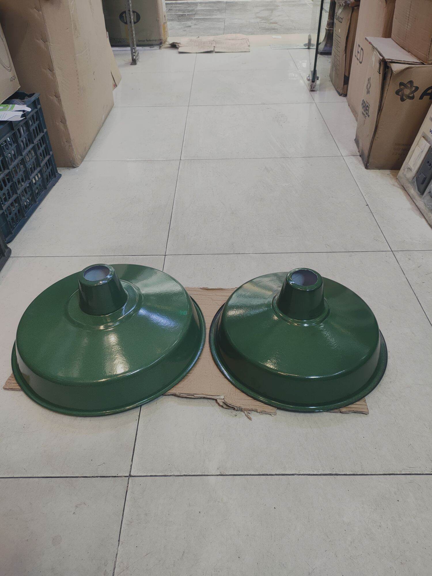 Đèn chao thả tráng men xanh d36-40cm đui E27