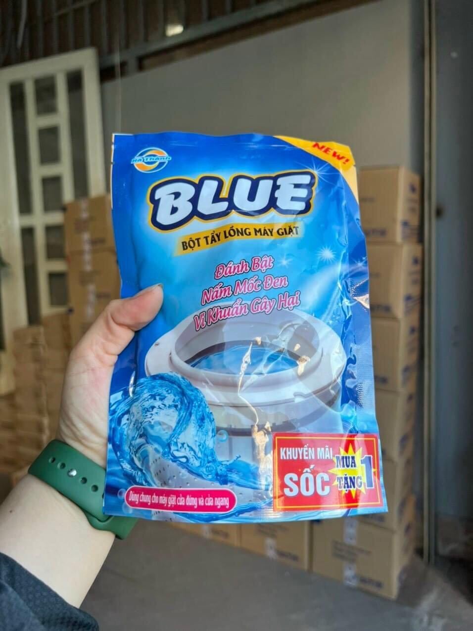 Bột tẩy lồng máy giặt Blue gói 450g