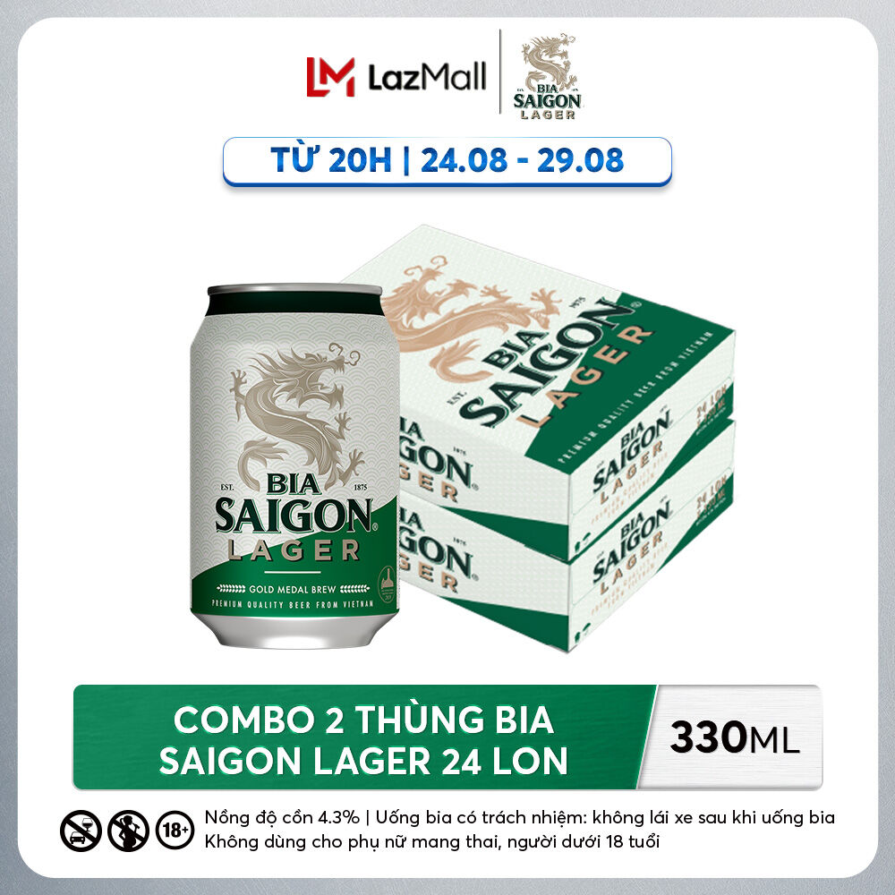 Combo 2 thùng bia saigon lager 330ml x 24 lon