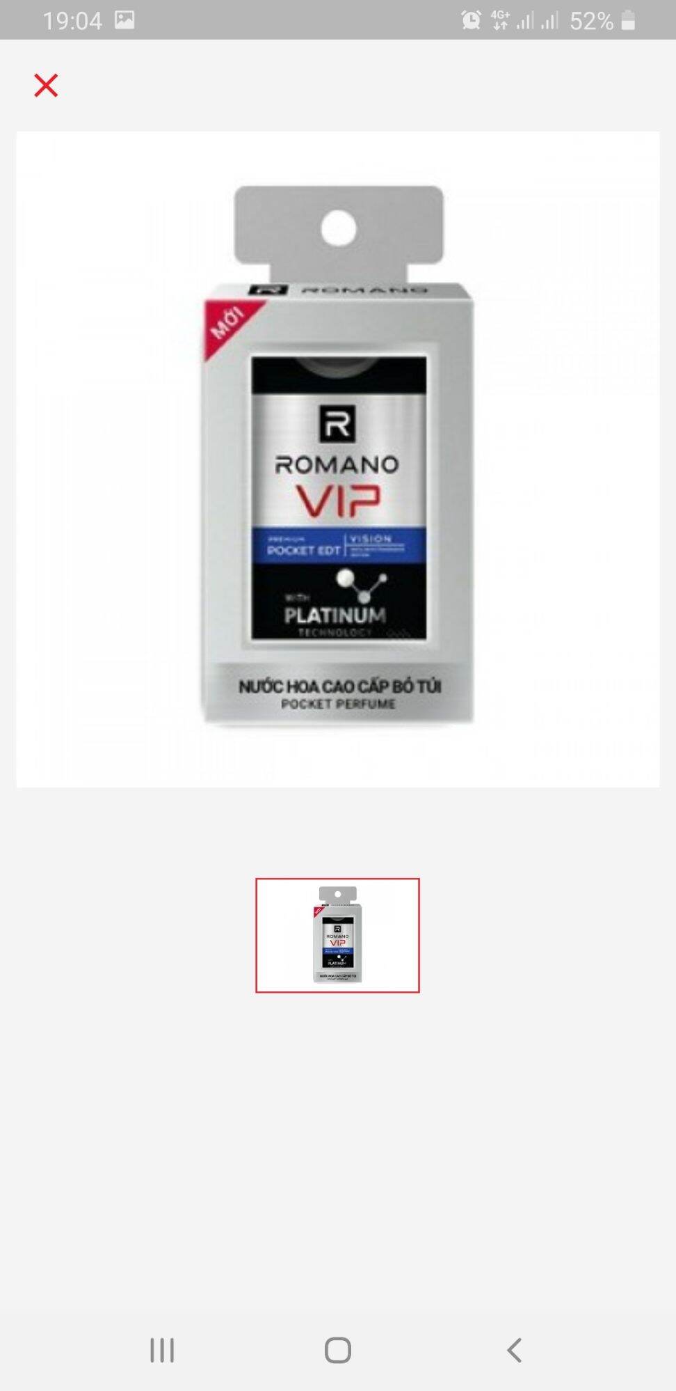 Nước hoa bỏ túi romano vip vision 18ml