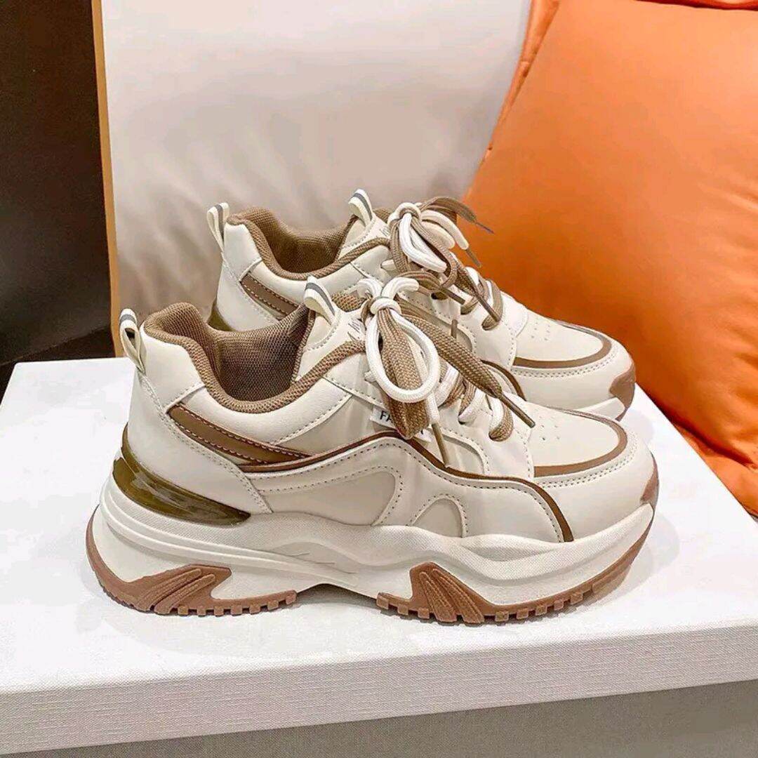 Giày Sneaker Thể Thao nữ độn đế da cao cấp SanTa