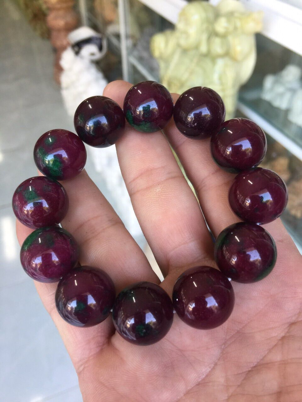 Vòng ruby nam phi  18 li màu đều đẹp dành cho nam