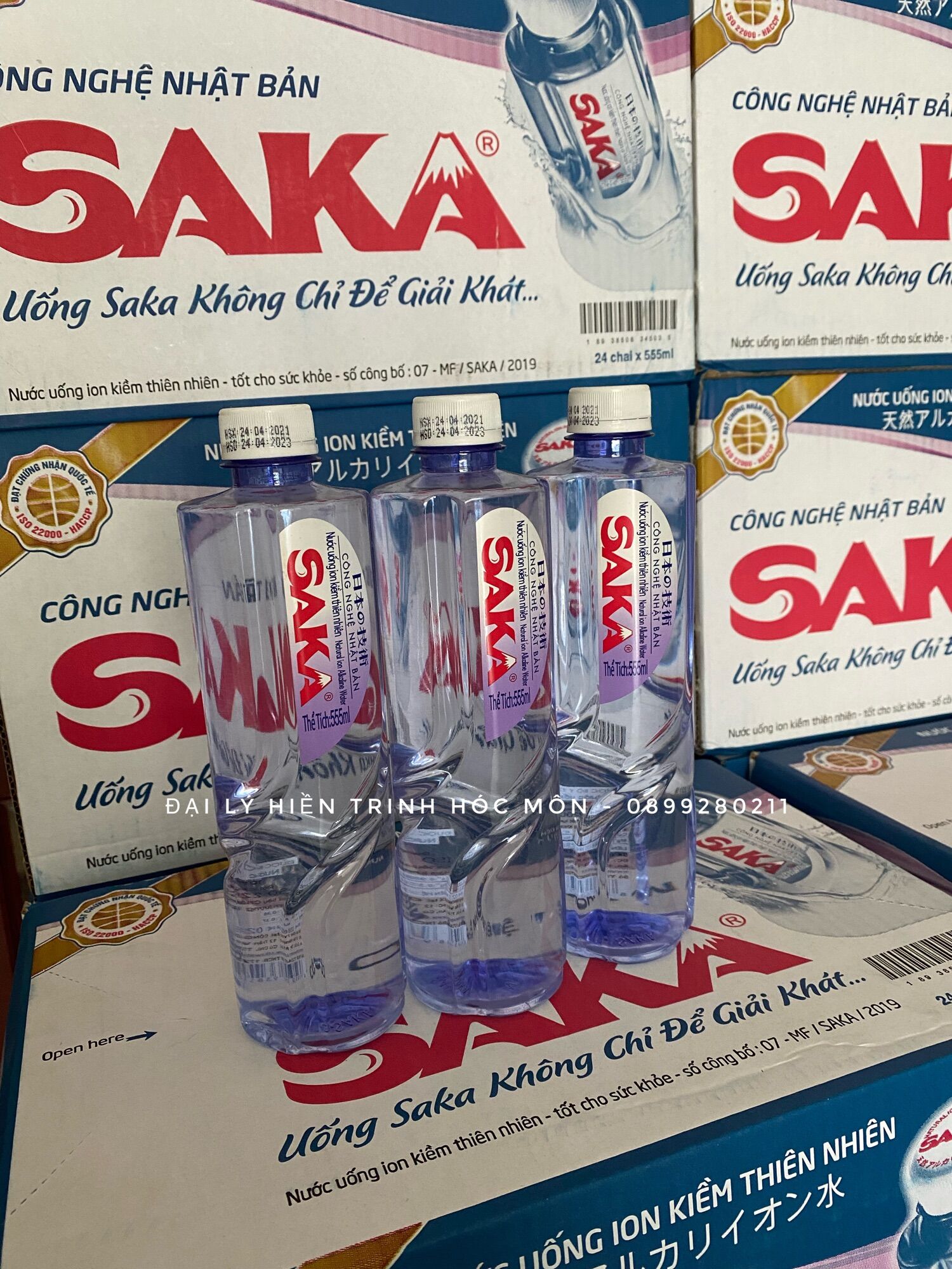 Nước Uống I-on Kiềm SAKA 555ml (24 chai)