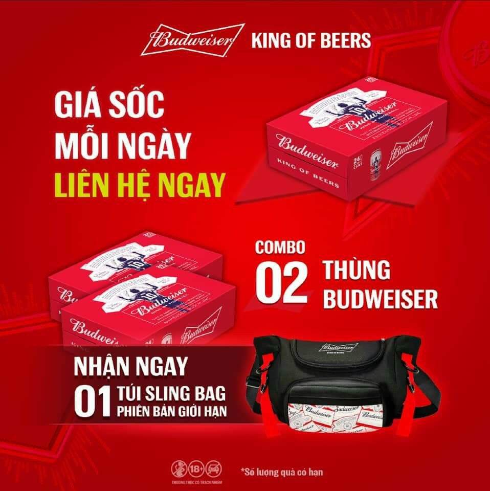 Bia Budweiser  Bia Mỹ ( 1 thùng Bia Budweiser)