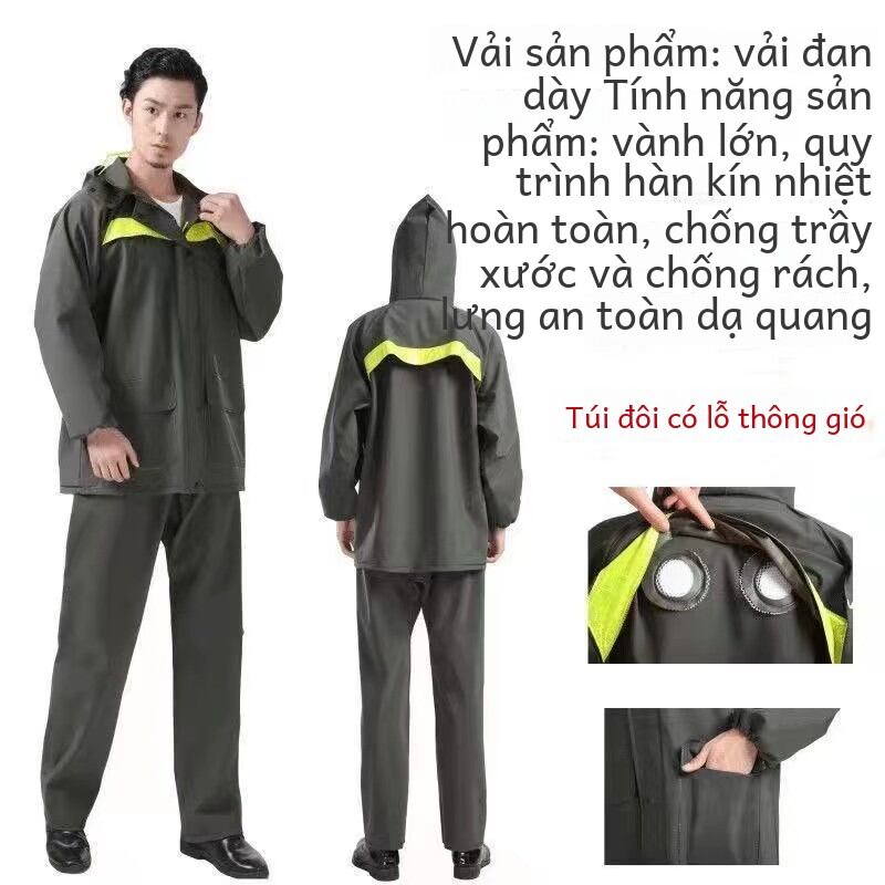 Light-reflecting Raincoat "Rain-proof Pants Set Traffic Road Administration Duty Safe Sanitation High-Speed Fluorescent Patrol Warning Split Type Poncho