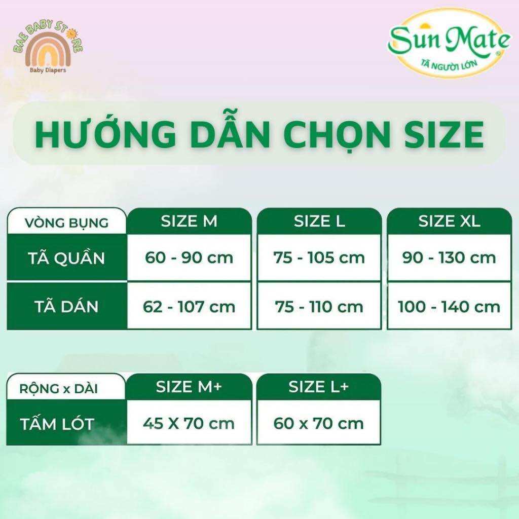 Tã Dán/Quần SUNMATE Siêu Khô thoáng cho người lớn