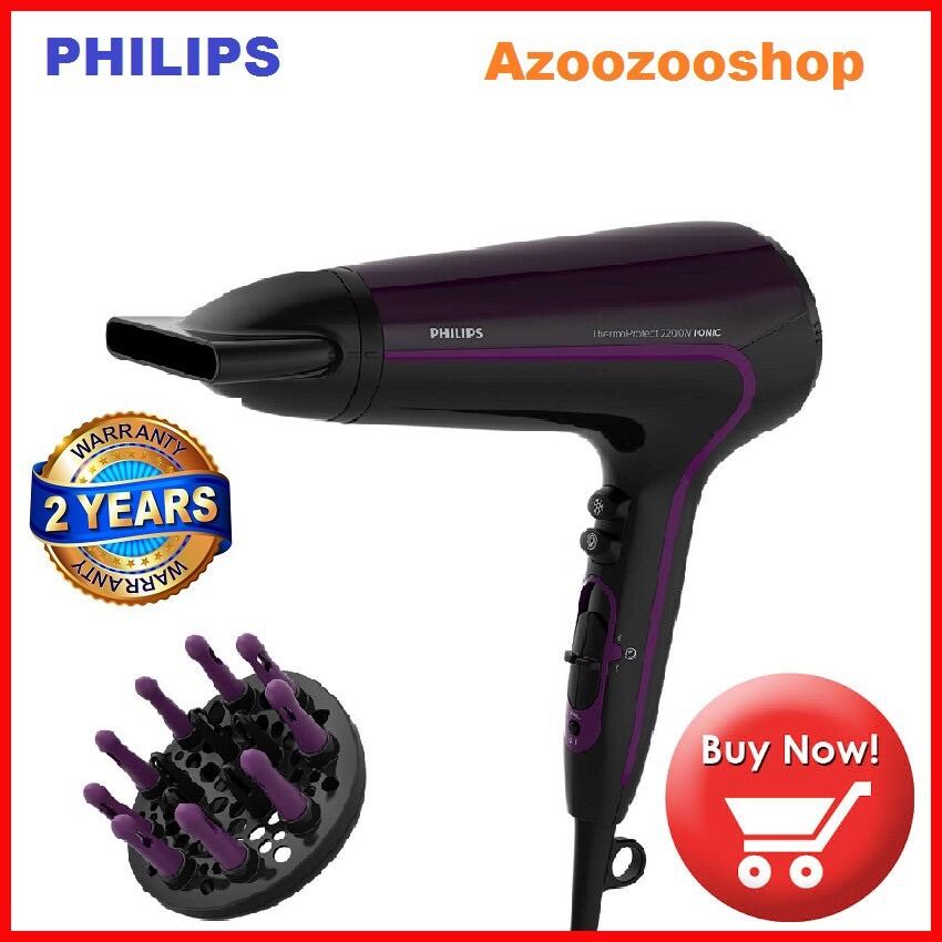 [HCM]Máy sấy tóc Philips HP8233 2200W Sấy khô nhanh ở nhiệt độ thấp hơn với ThermoProtect với đầu tán khí mát xa & đầu sấy tạo kiểu 11 mm cao cấp
