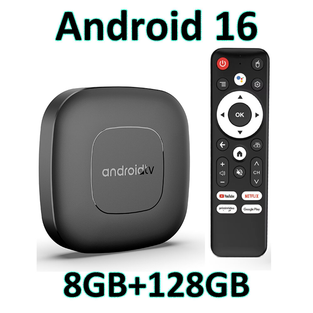 Hộp Giải Mã Truyền Hình Thông Minh Android 16 T1 Allwinner H313 WiFi Kép BT5.4 8GB/128GB, Hỗ Trợ Google Voice Assistant, Video 8K HD