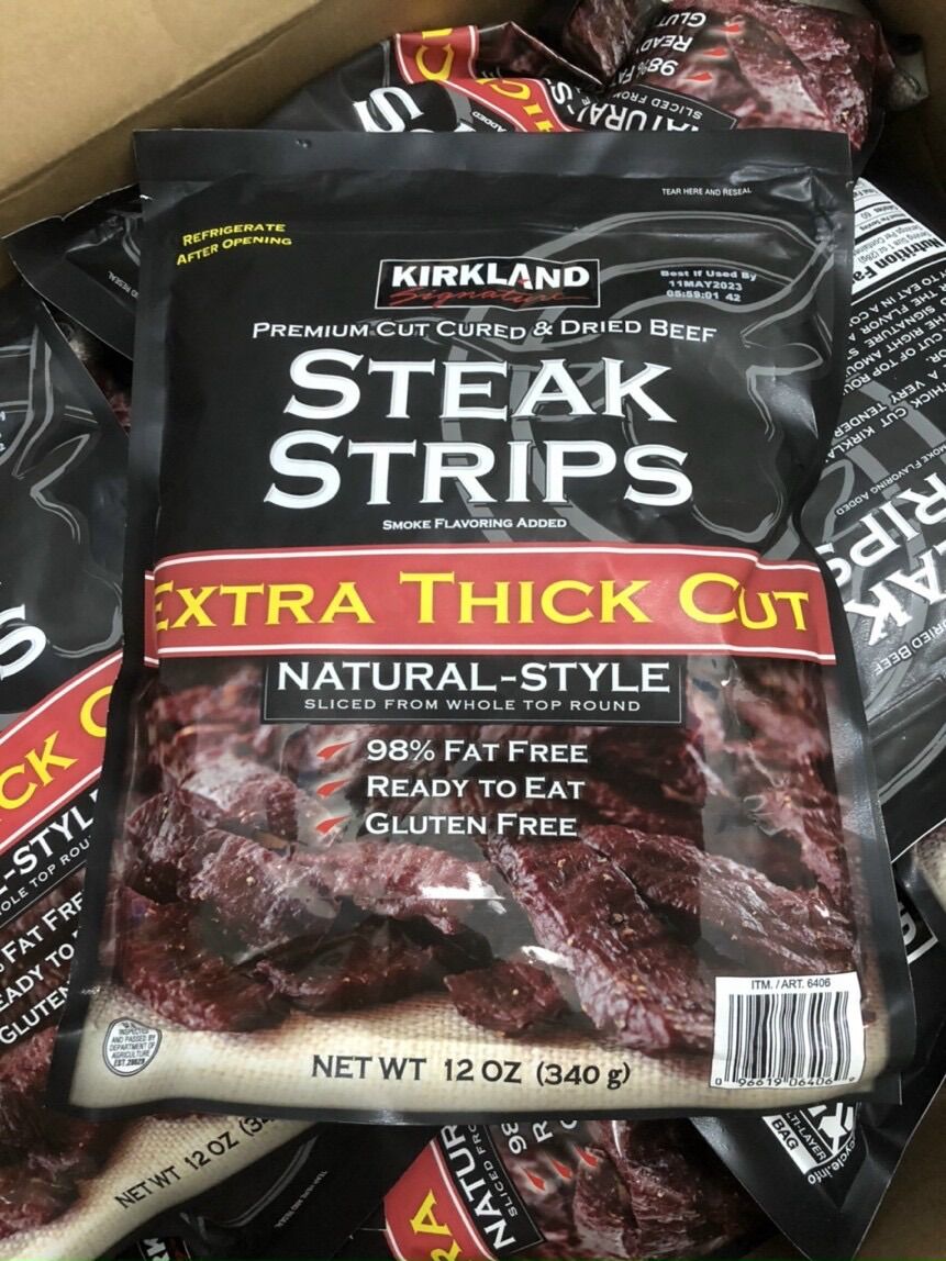 Khô Bò Thượng Hạng Steak Strips Kirkland Mỹ 340g