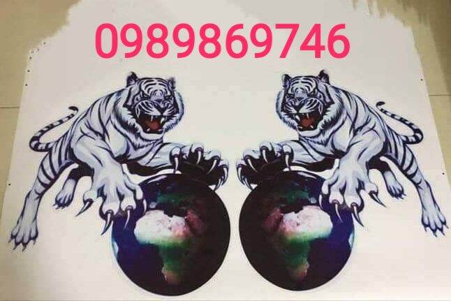TEM HỔ VỒ QUẢ CẦU DÁN TRANG TRÍ XE TẢI, XE CON (sl:2 tem)