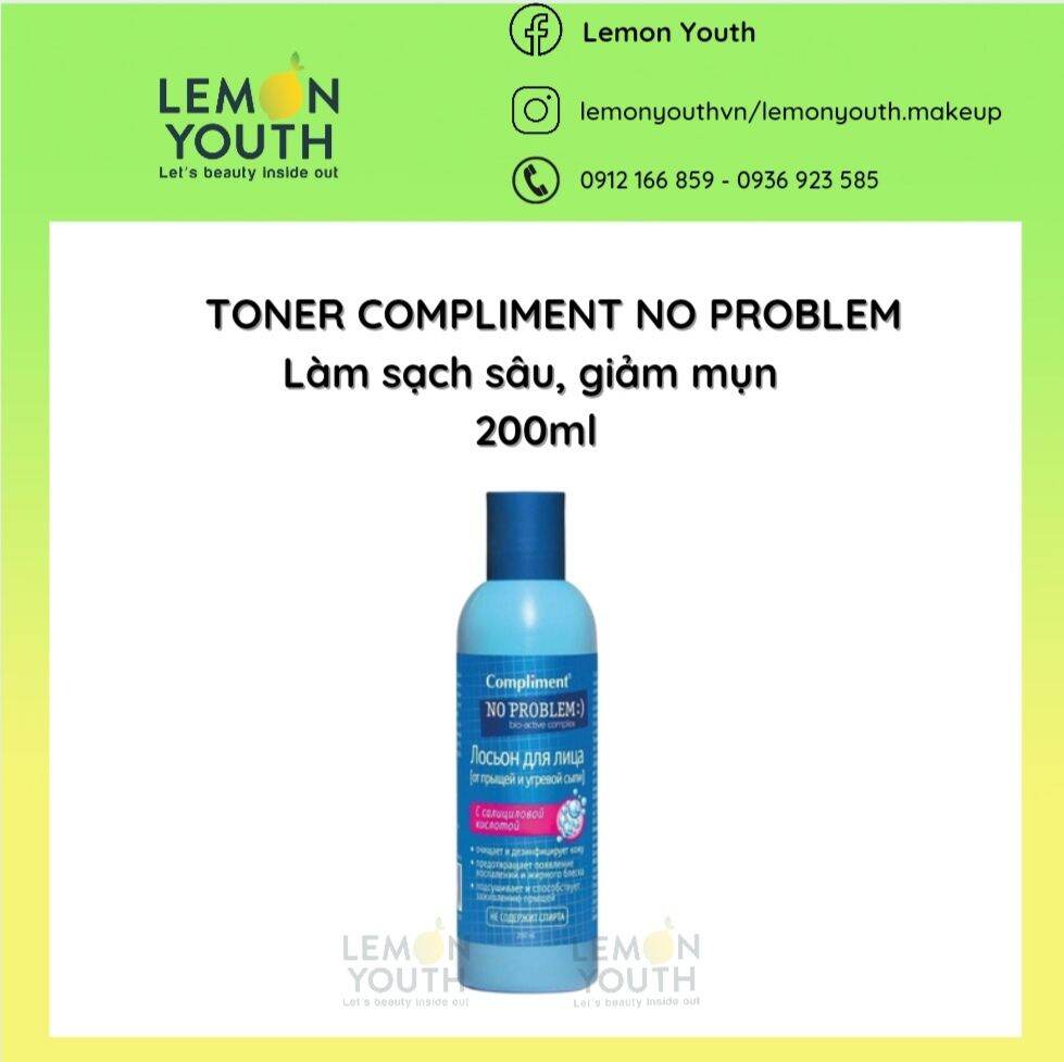 Toner Compliment No Problem 200Ml Làm Sạch Sâu Hỗ Trợ Giảm Mụn