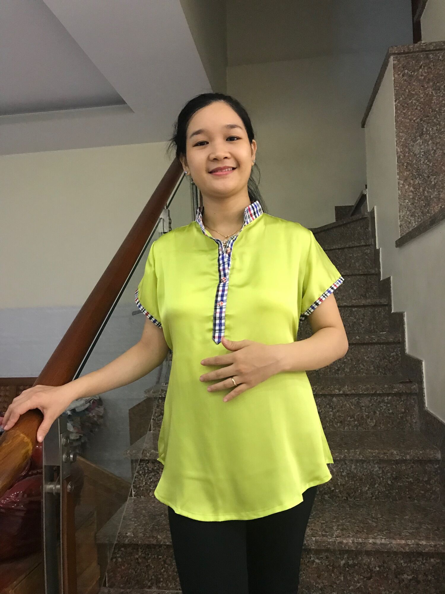 [HCM]Áo bầu lụa cổ trụ (hồng)